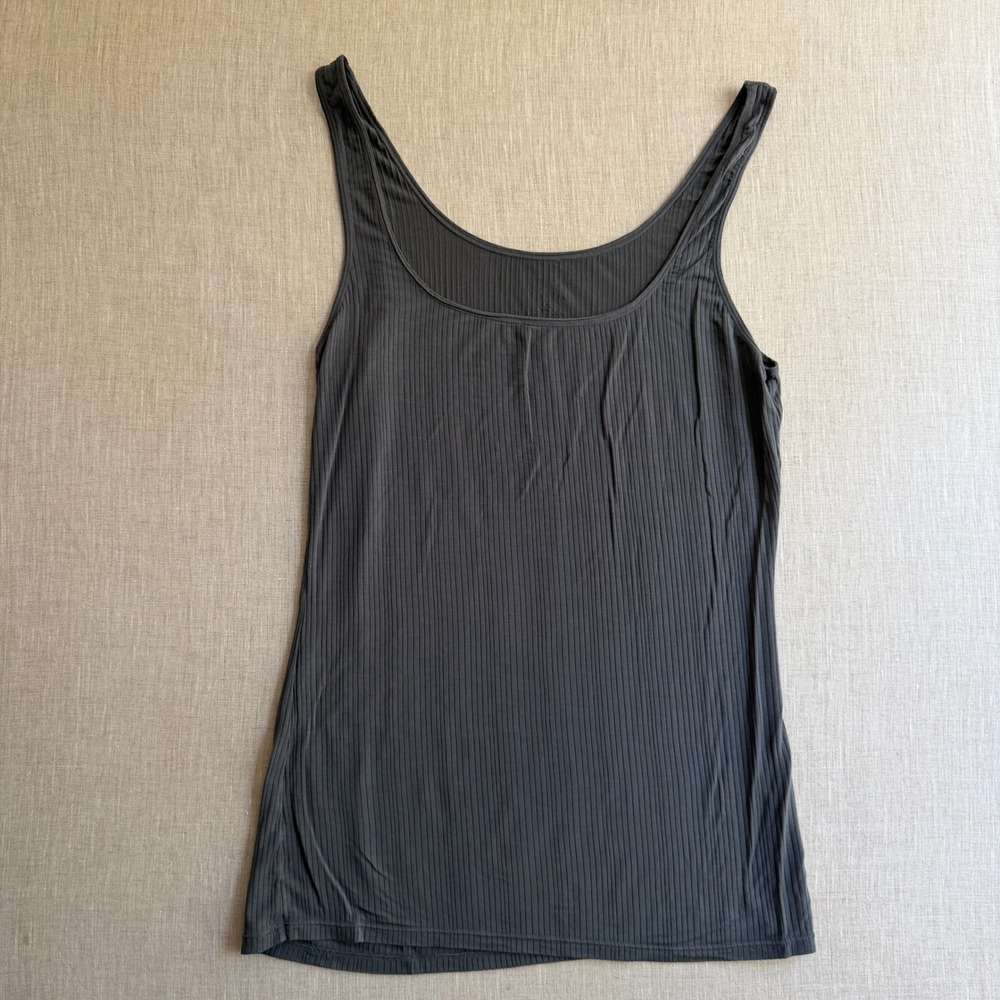 Negative Underwear Whipped Tank Ribbed Scoop Neck Grey Medium
